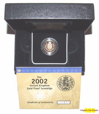 2002 Gold Proof Sovereign – Shield Reverse
